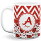 Ladybugs & Chevron 11 Oz Coffee Mug - White (Personalized)