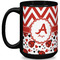Ladybugs & Chevron 15 Oz Coffee Mug - Black (Personalized)