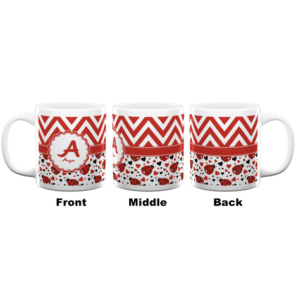 Ladybugs & Chevron Coffee Mug - 20 oz - White APPROVAL
