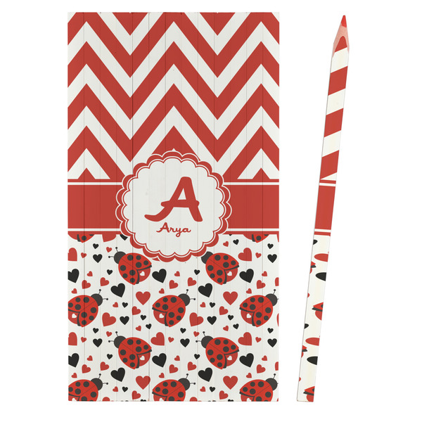 Ladybugs & Chevron Colored Pencils - Front View