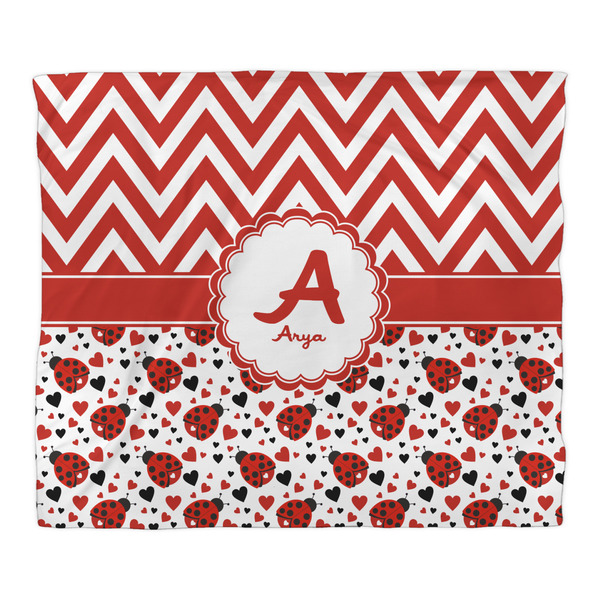 Ladybugs & Chevron Comforter - King - Front