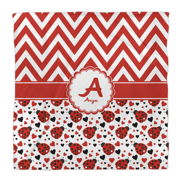 Ladybugs & Chevron Comforter - Queen - Front