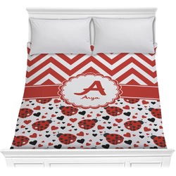 Ladybugs & Chevron Comforter - Full / Queen (Personalized)