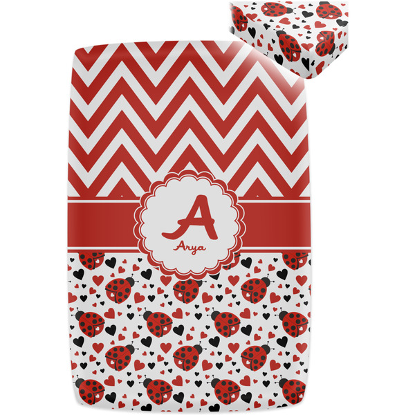 Ladybugs & Chevron Crib Fitted Sheet - Apvl
