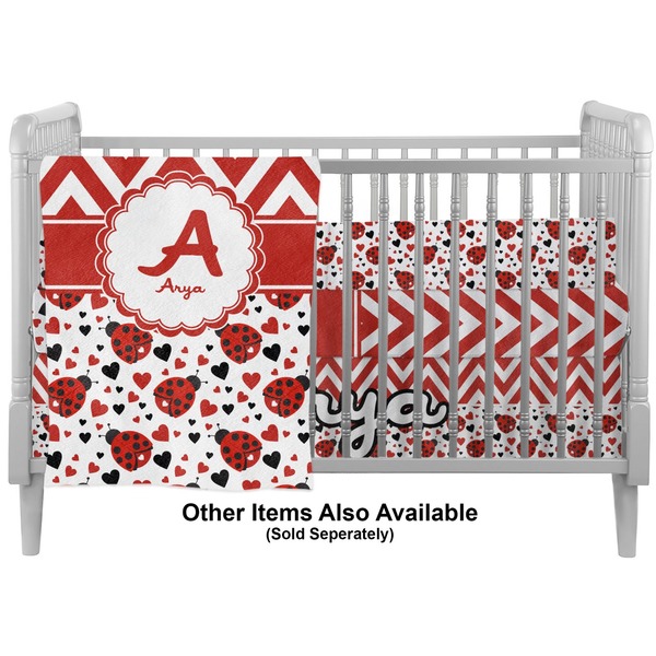 Ladybugs & Chevron Crib - Profile Sold Seperately