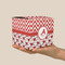 Ladybugs & Chevron Cube Favor Gift Box - On Hand - Scale View