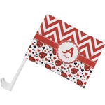Ladybugs & Chevron Car Flag - Small w/ Name and Initial