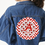 Ladybugs & Chevron Twill Iron On Patch - Custom Shape - 3XL (Personalized)