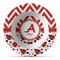 Ladybugs & Chevron Plastic Bowl - Microwave Safe - Composite Polymer (Personalized)