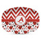 Ladybugs & Chevron Plastic Platter - Microwave & Oven Safe Composite Polymer (Personalized)