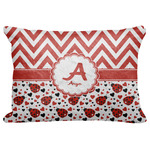 Ladybugs & Chevron Decorative Baby Pillowcase - 16"x12" w/ Name and Initial