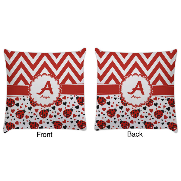 Ladybugs & Chevron Decorative Pillow Case - Approval