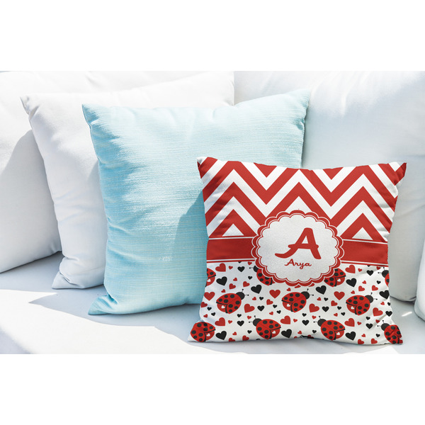 Ladybugs & Chevron Decorative Pillow Case - LIFESTYLE 2