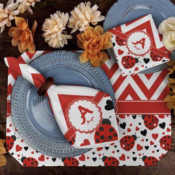 Ladybugs & Chevron Dining Set