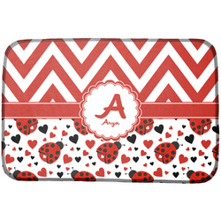 Ladybugs & Chevron Dish Drying Mat w/ Name and Initial