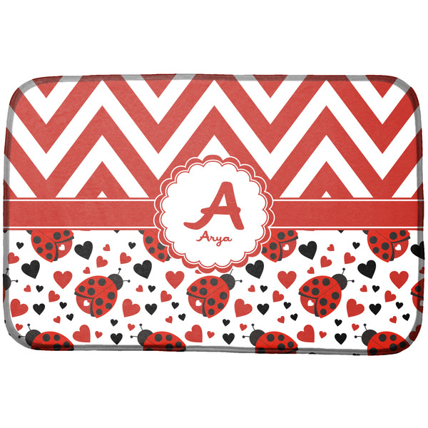 Custom Ladybugs & Chevron Dish Drying Mat w/ Name and Initial