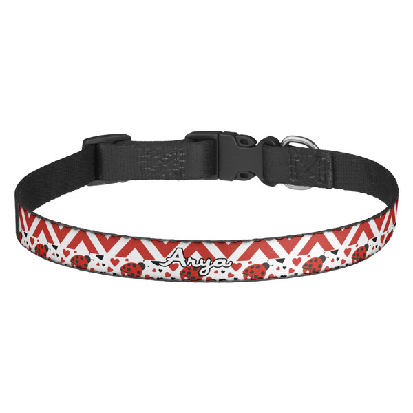 Custom Ladybugs & Chevron Dog Collar (Personalized)