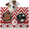 Ladybugs & Chevron Dog Food Mat - Medium LIFESTYLE