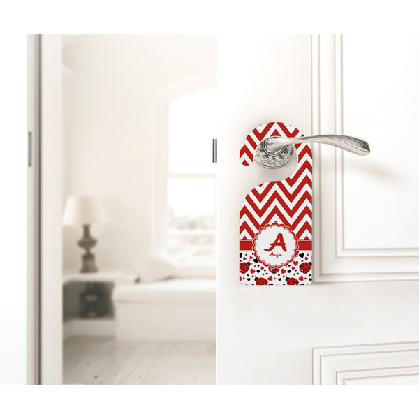 Ladybugs & Chevron Door Hanger - LIFESTYLE