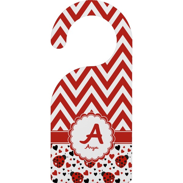 Custom Ladybugs & Chevron Door Hanger (Personalized)