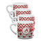 Ladybugs & Chevron Double Shot Espresso Mugs - Set of 4 Front