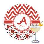 Ladybugs & Chevron Printed Drink Topper (Personalized)