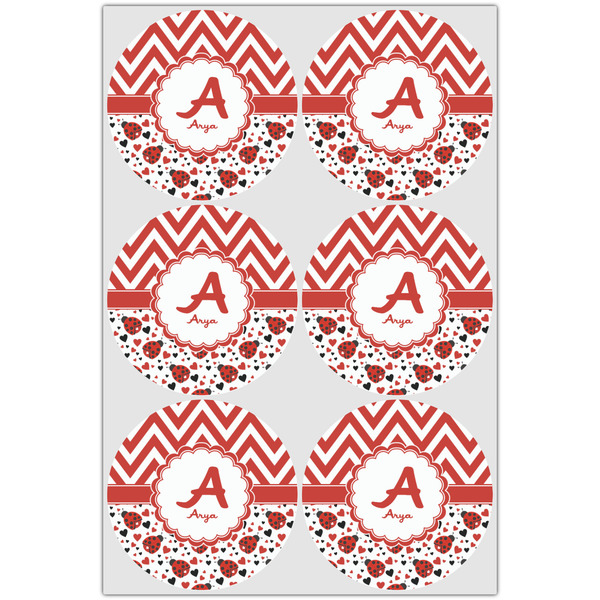 Ladybugs & Chevron Drink Topper - XLarge - Set of 6
