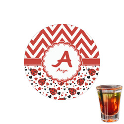 Ladybugs & Chevron Printed Drink Topper - 1.5" (Personalized)