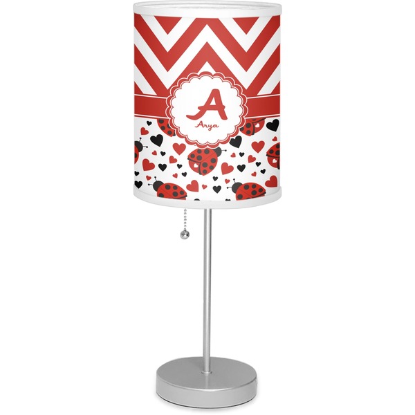 Custom Ladybugs & Chevron 7" Drum Lamp with Shade Polyester (Personalized)