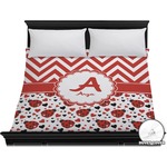 Ladybugs & Chevron Duvet Cover - King (Personalized)