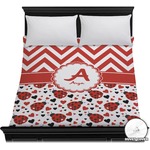 Ladybugs & Chevron Duvet Cover - Full / Queen (Personalized)