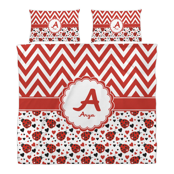 Ladybugs & Chevron Duvet Cover Set - King - Alt Approval