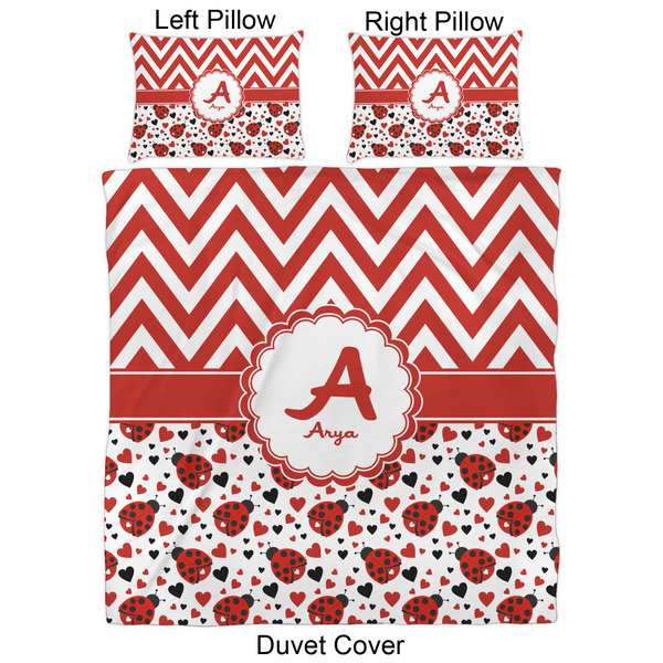 Ladybugs & Chevron Duvet Cover Set - Queen - Approval