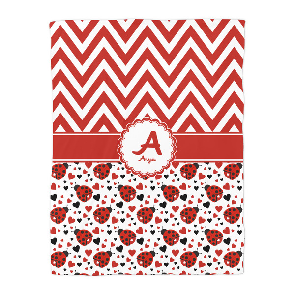 Ladybugs & Chevron Duvet Cover - Twin - Front