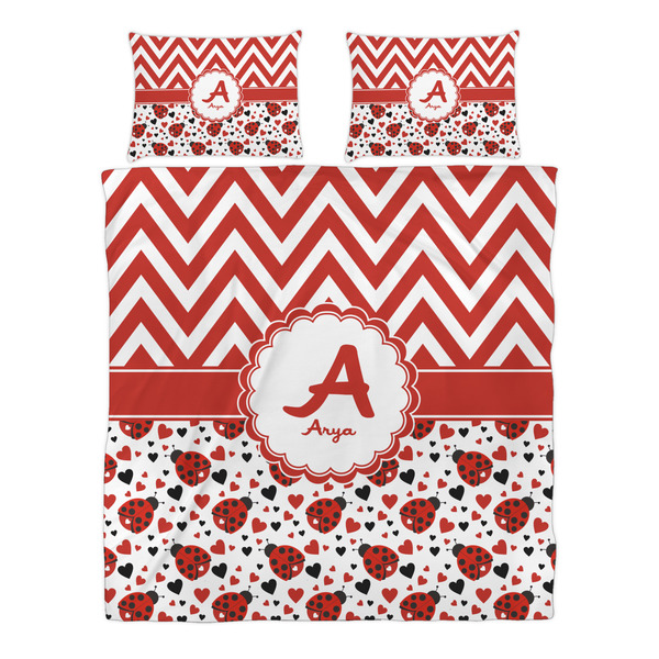 Ladybugs & Chevron Duvet cover Set - Queen - Alt Approval