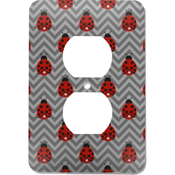 Custom Ladybugs & Chevron Electric Outlet Plate