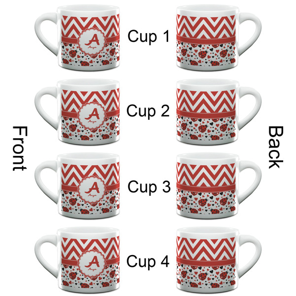 Ladybugs & Chevron Espresso Cup - 6oz (Double Shot Set of 4) APPROVAL