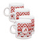 Ladybugs & Chevron Espresso Cup Group of Four Front