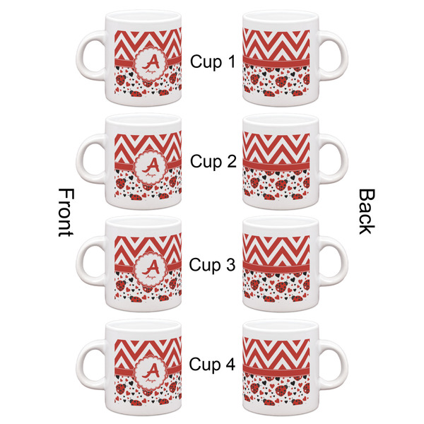 Ladybugs & Chevron Espresso Cup Set of 4 - Apvl