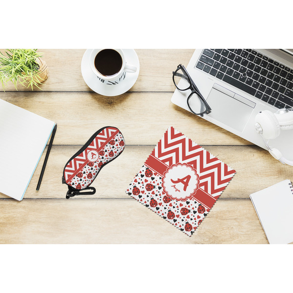 Ladybugs & Chevron Eyeglass Case and Cloth Set - LIFESTYLE