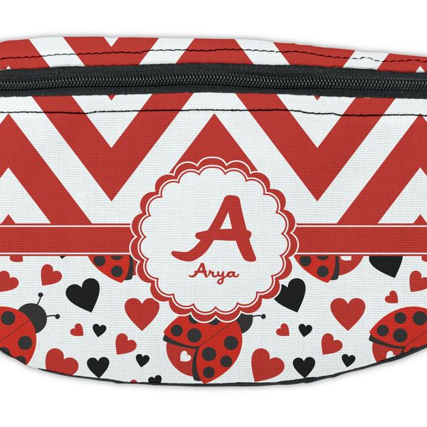 Ladybugs & Chevron Fanny Pack - Closeup