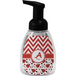Ladybugs & Chevron Foam Soap Bottle - Black (Personalized)