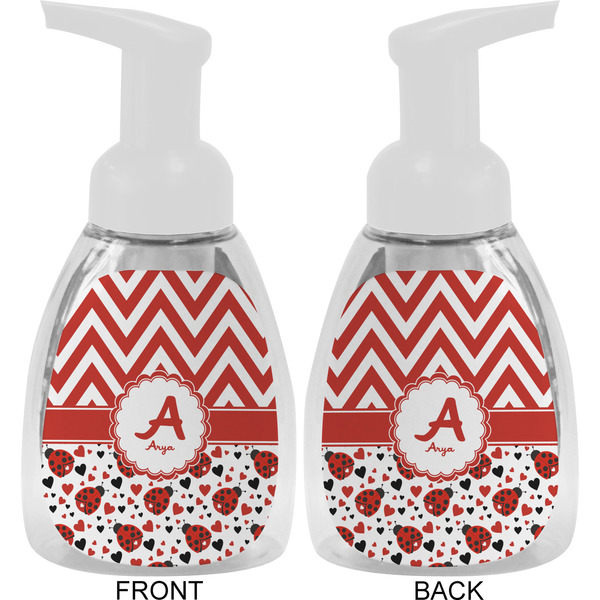 Ladybugs & Chevron Foam Soap Bottle Approval - White