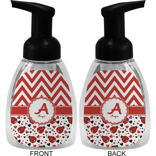 Ladybugs & Chevron Foam Soap Bottle (Front & Back)