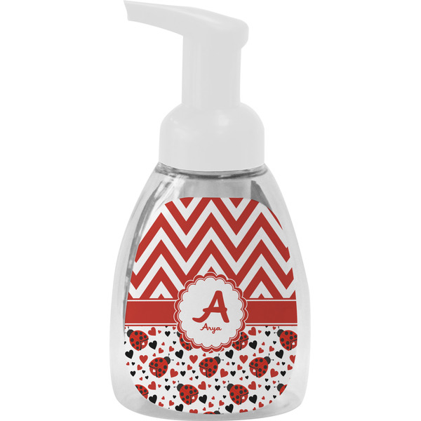 Custom Ladybugs & Chevron Foam Soap Bottle (Personalized)