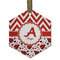 Ladybugs & Chevron Frosted Glass Ornament - Hexagon