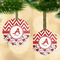 Ladybugs & Chevron Frosted Glass Ornament - MAIN PARENT