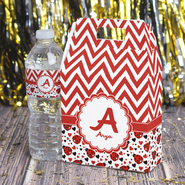 Ladybugs & Chevron Gable Favor Box - In Context