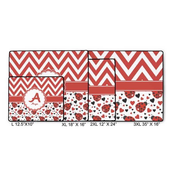 Ladybugs & Chevron Gaming Mats - SIZE CHART