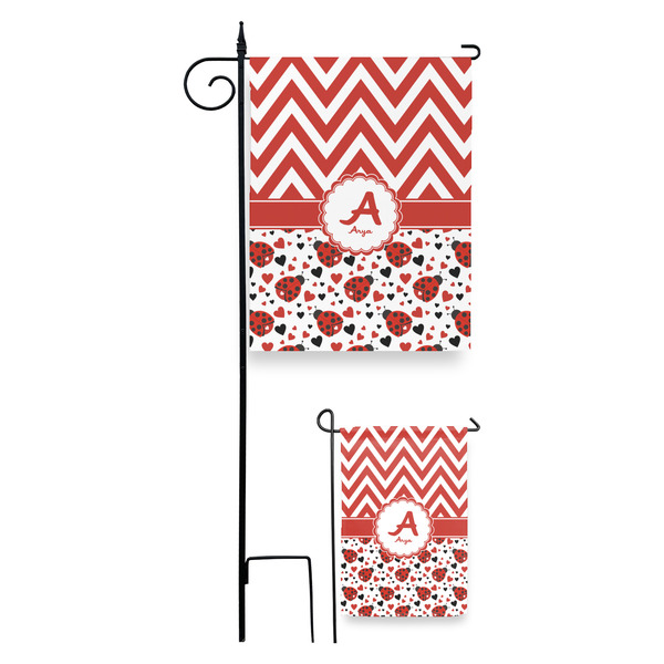 Ladybugs & Chevron Garden Flag - PARENT/MAIN